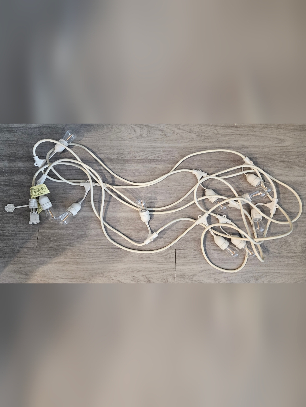 NWOB White Outdoor String Lights with Bulbs